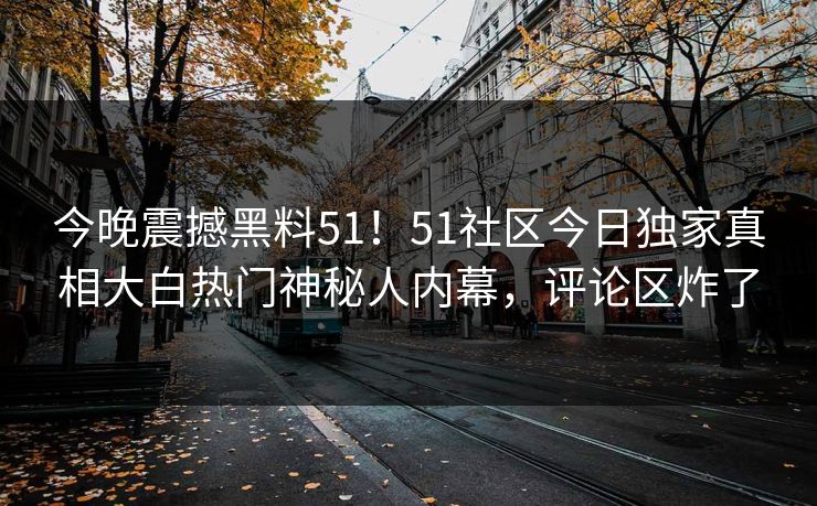 今晚震撼黑料51！51社区今日独家真相大白热门神秘人内幕，评论区炸了