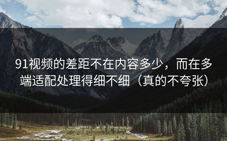 91视频的差距不在内容多少，而在多端适配处理得细不细（真的不夸张）