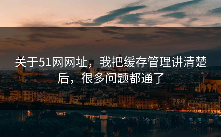 关于51网网址，我把缓存管理讲清楚后，很多问题都通了