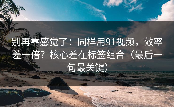 别再靠感觉了：同样用91视频，效率差一倍？核心差在标签组合（最后一句最关键）